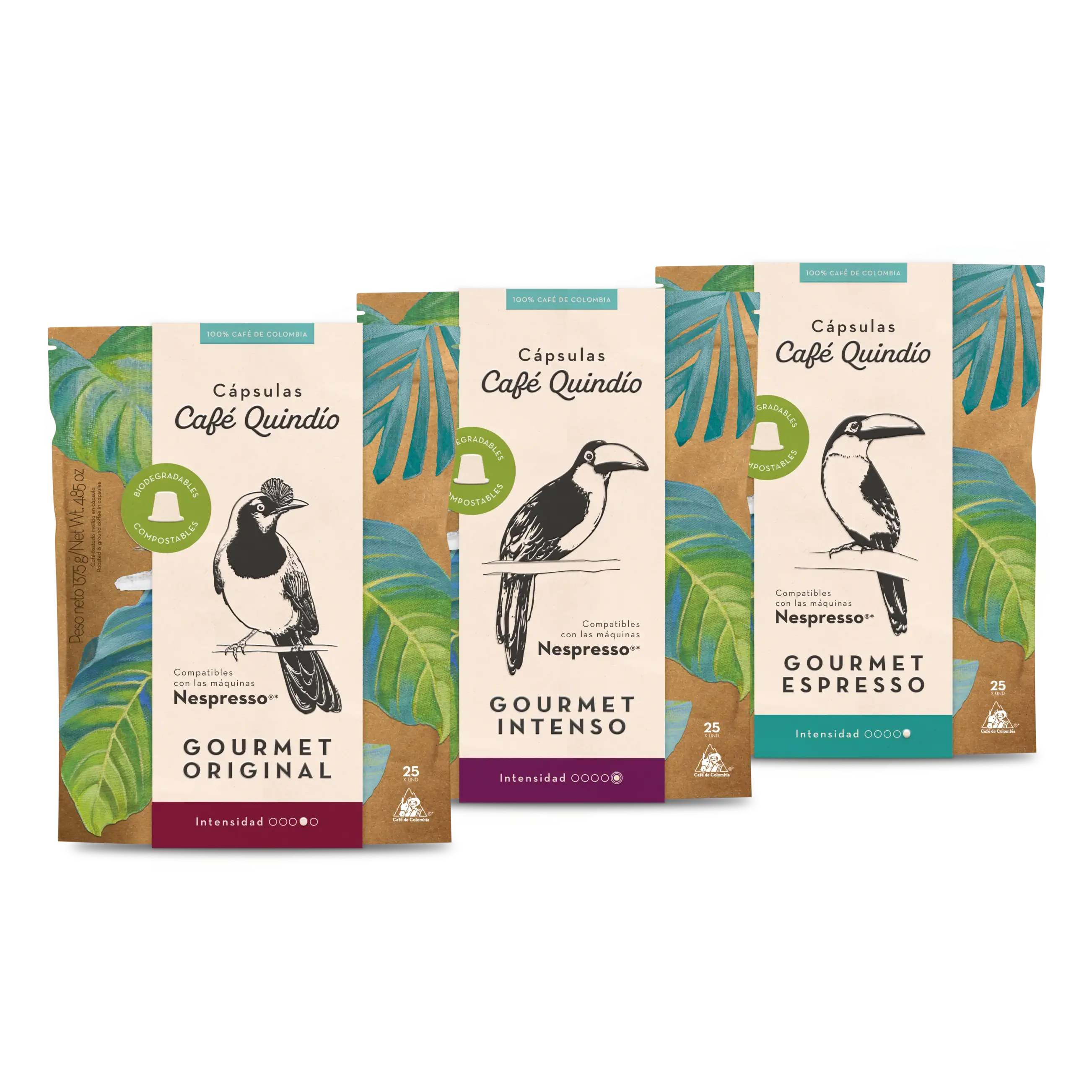 Cápsulas Café Quindío x75 unidades (3 variedades)