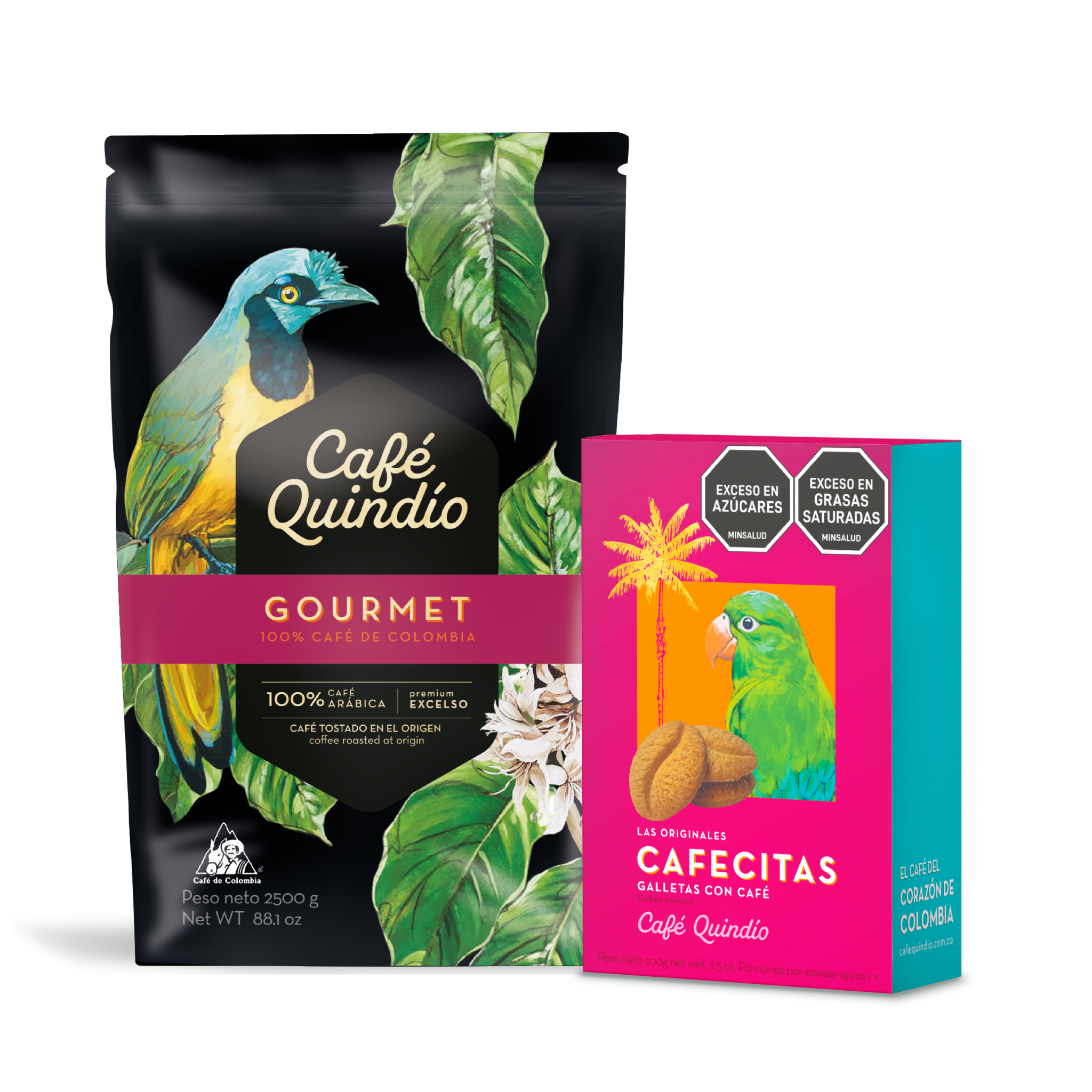 Café Gourmet 2.500 g y Cafecitas 200 g