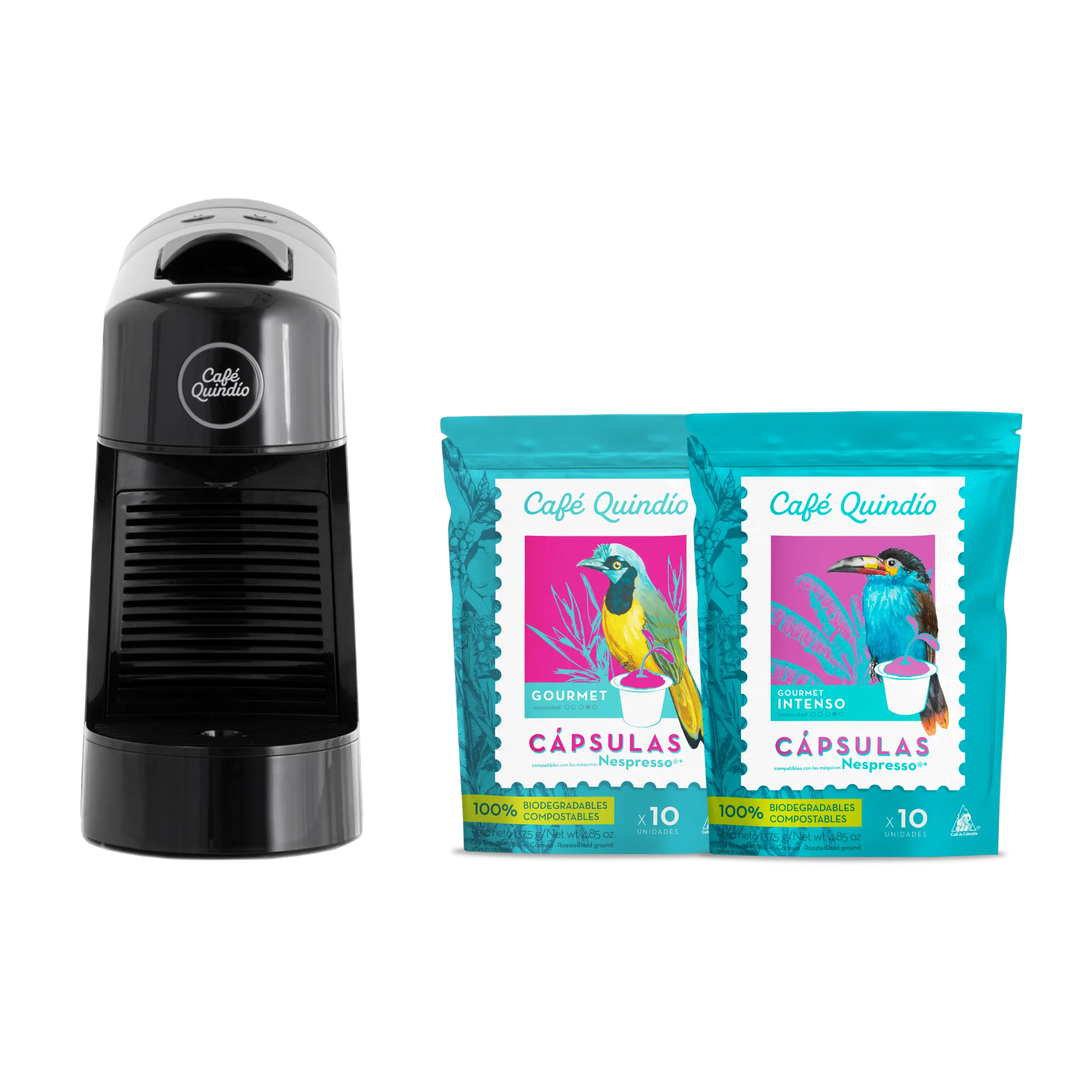 Máquina de cápsulas + 20 cápsulas de Café Gourmet y Gourmet Intenso
