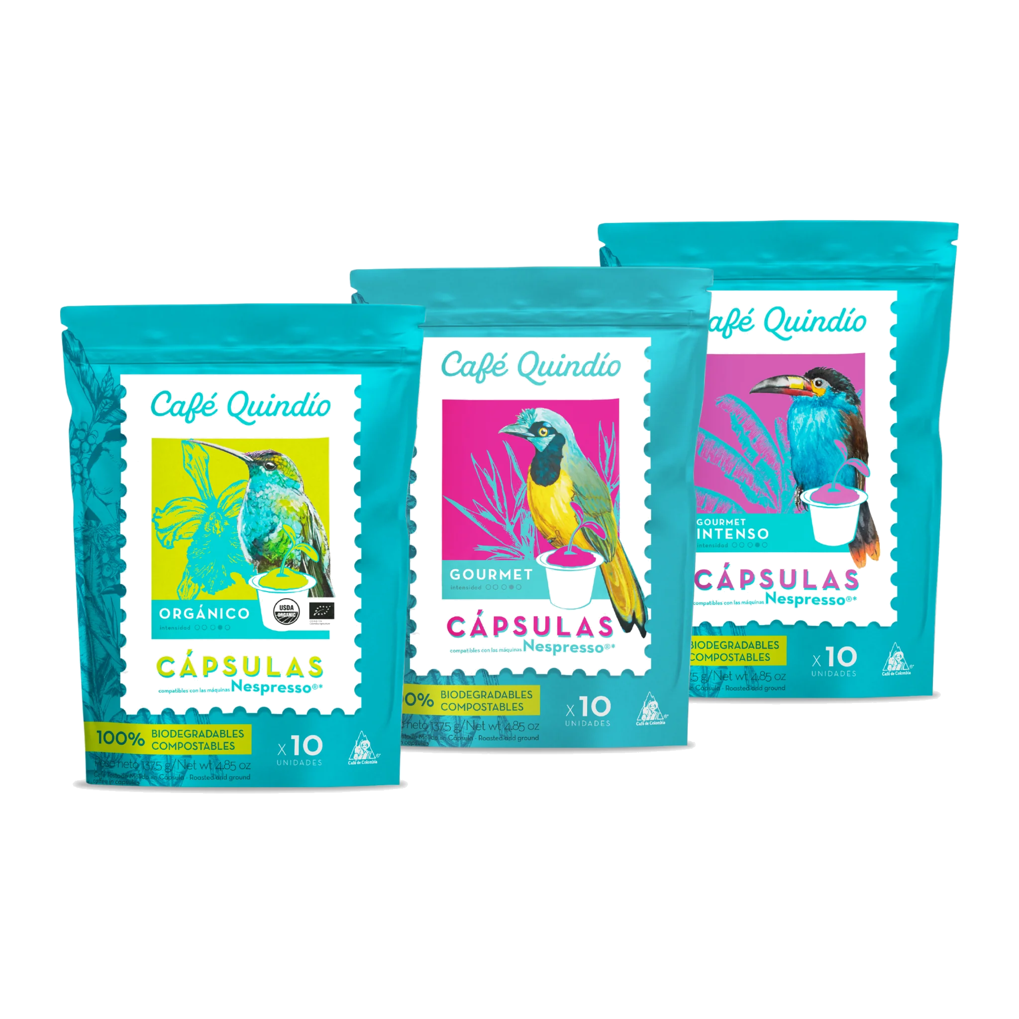Cápsulas Café Quindío x30 unidades (3 variedades)